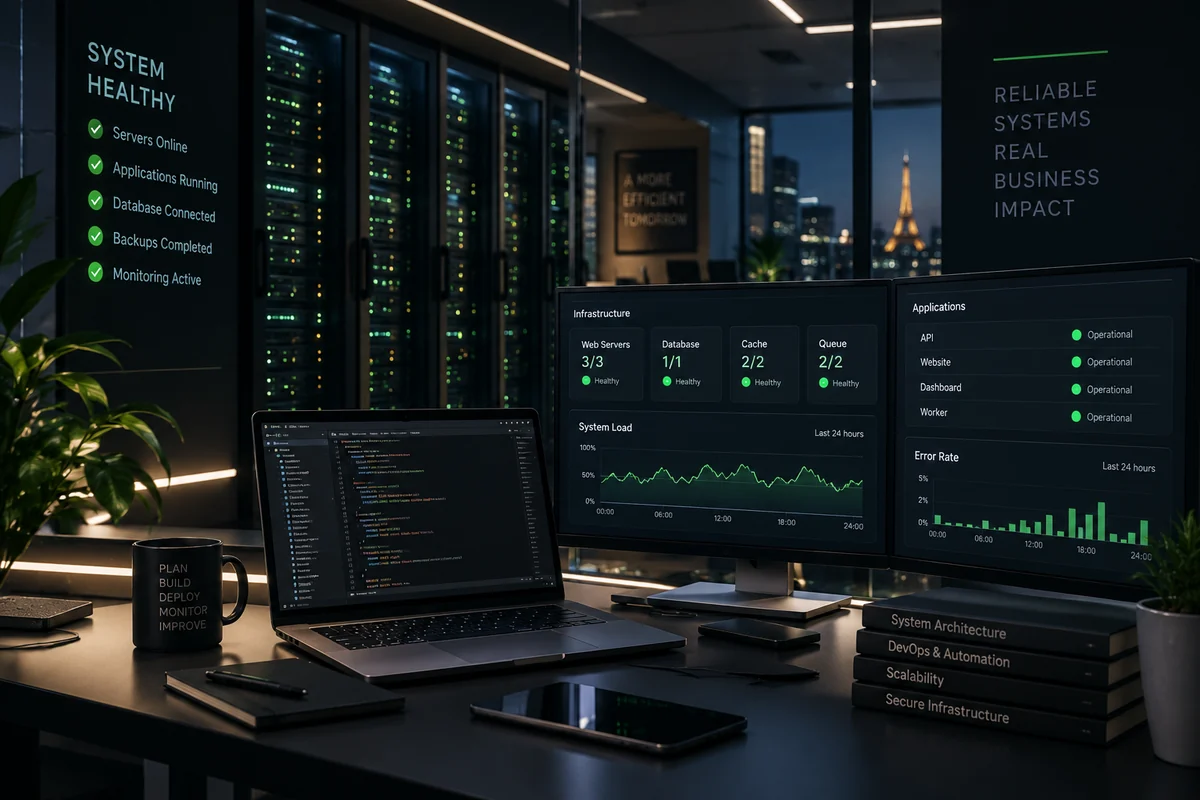 Illustration: software maintenance and system monitoring